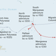Admixture, or mating events, involving the two populations, as they spread across Polynesia after contact.